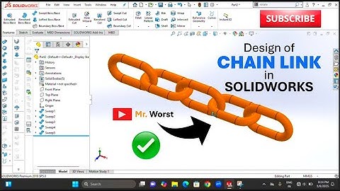 Design of chain link in #solidworks #3d #youtube #reels #design #drawing #engineering #autocad