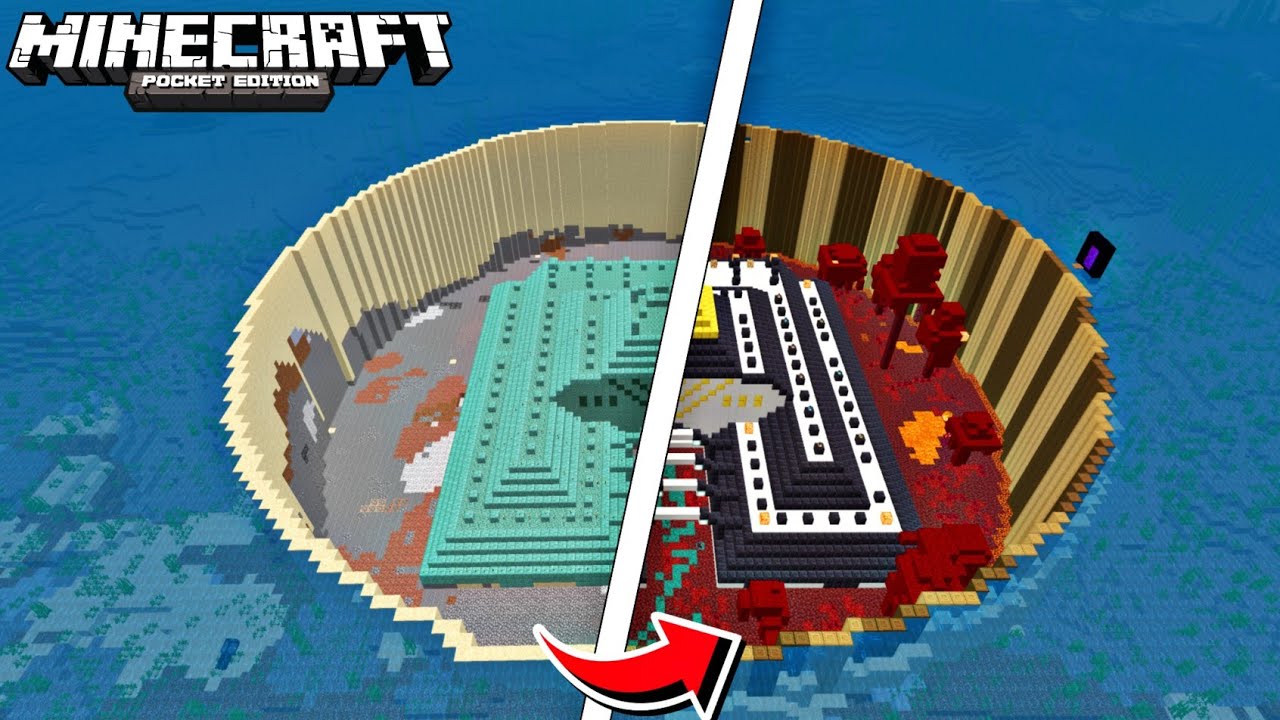 I Transformed Ocean Monument In Minecraft Pe Survival 😍 - YouTube