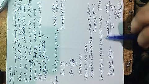 10+2, Correcting Incorrect Values of Mean and Standard Deviation