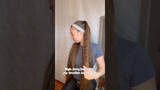 High ponytail with no tension hairstyle hack #hairstyle #hairtutorial #hairstyleideas #fyp