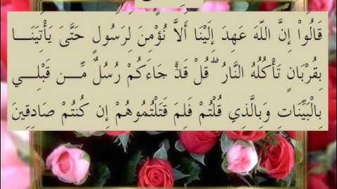 القران الكريم سورة آل عمران الأية 183