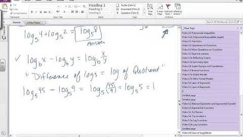 Video 5 6 Laws of Logarithms