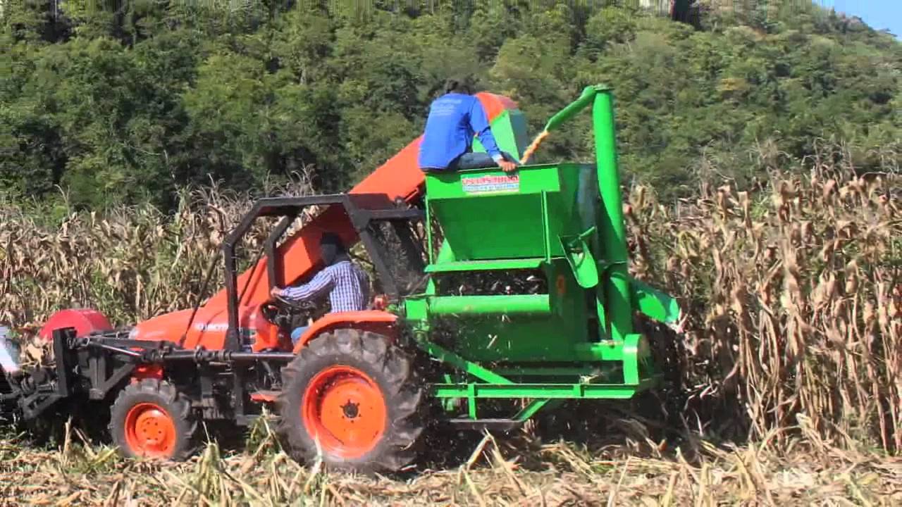 ชุดกระเทาะและทำความสะอาดข้าวโพดแบบติดตั้งกับรถแทรคเตอร์