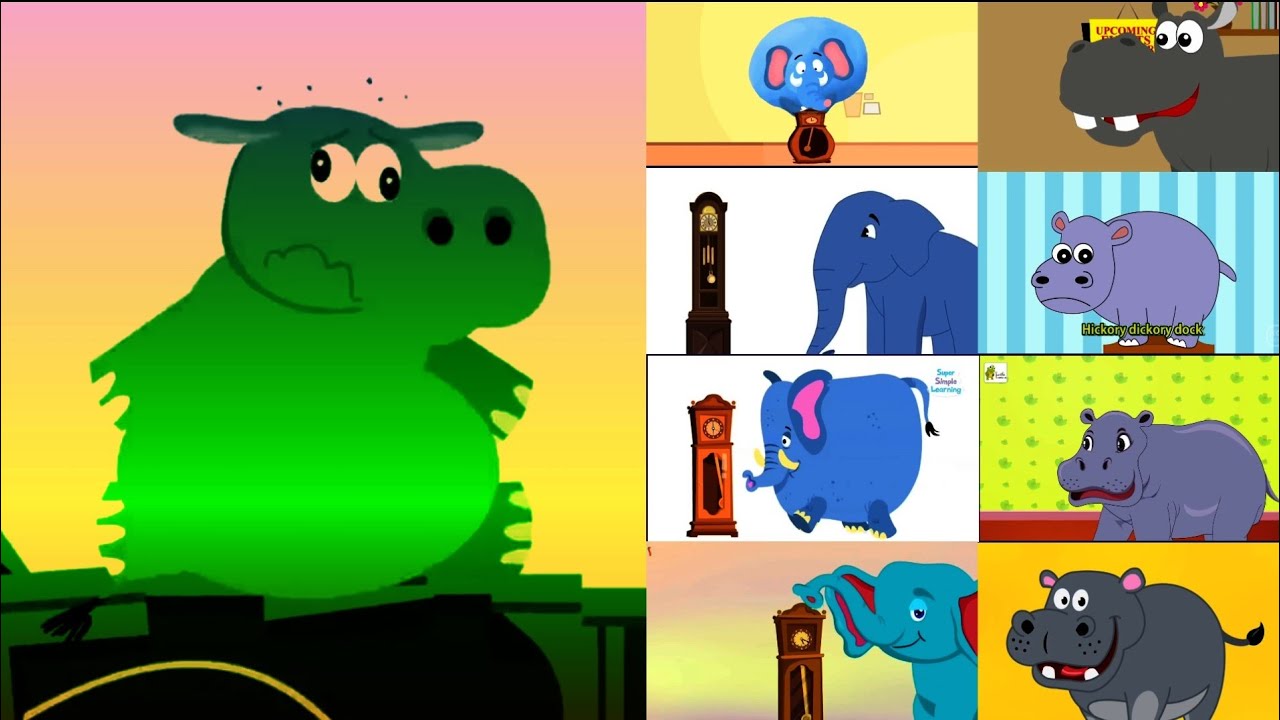 Hickory dickory dock ✨scared hippo vs. elephant⏰Effects tutorial 🖌️