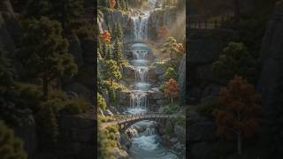 Tiny Waterfall, Big Dream! 🏞️MiniBuild #MiniConstruction #DIYMiniature #TinyWorld #MiniGarden