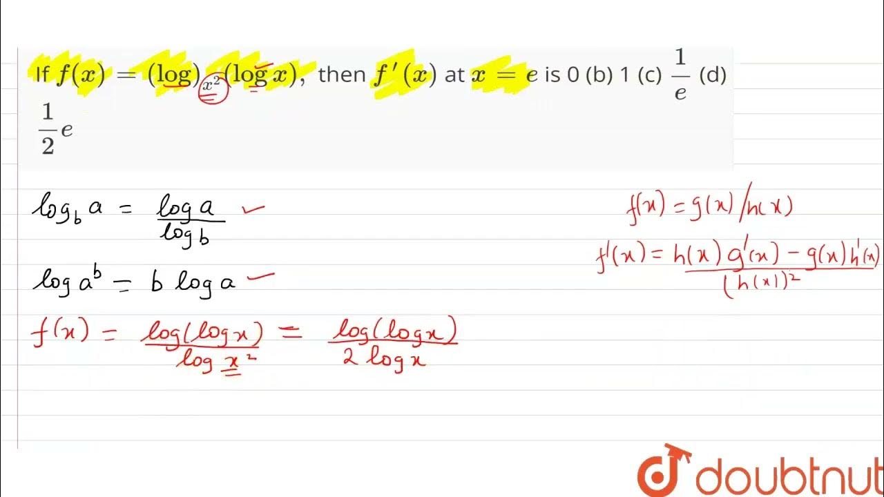 If F x log x 2 logx nthen F prime x nat X e nis n0 b r n1 if-f-x-log-x-2-logx-nthen-f-prime-x-nat-x-e-nis-n0-b-r-n1