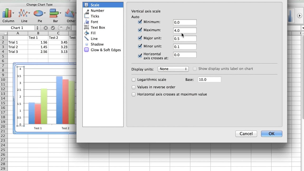 how to change the scale of your graph in excel youtube primary value axis title