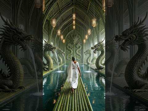 I Built a Secret Luxury dragon Bamboo house in the Jungle #ai #bamboohouse #bamboo #shorts