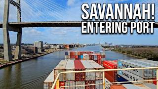 Entering The Port Of Savannah On A Container Ship