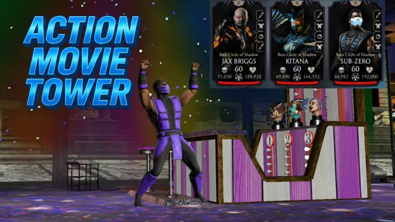 Mk Mobile : Action Movie Tower ; Circle of Shadow Jax Briggs & Kitana & Sub-Zero Boss Fight