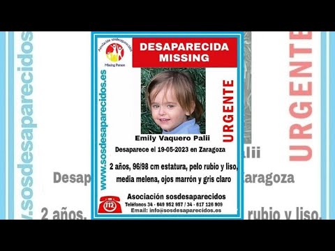Emily Vaquero, niña de 2 años desaparecida en Zaragoza