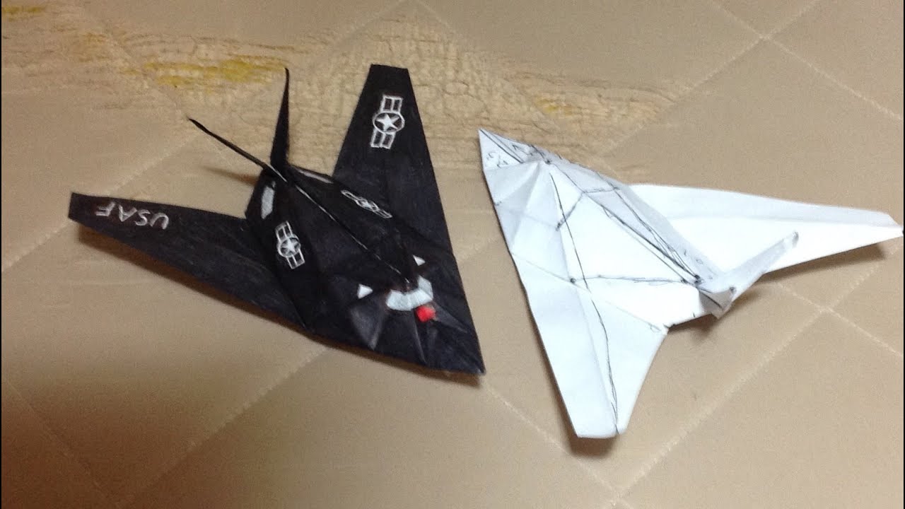 F 117 ナイトホーク 折り紙戦闘機 紙飛行機 折り方 作り方 飛ぶ 完全版 How To Make An Origami Plane Sumi5522 折り紙モンスター