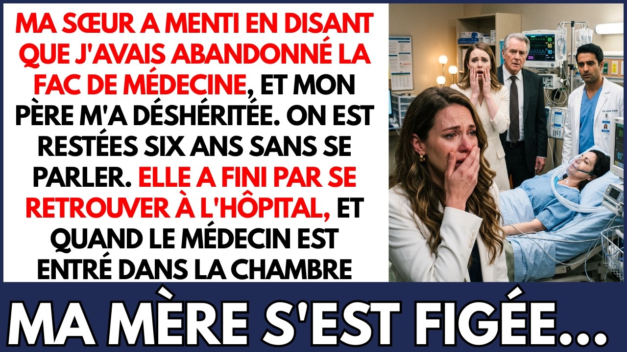 MA SŒUR A MENTI EN DISANT QUE J'AVAIS ABANDONNÉ LA FAC DE MÉDECINE ET MON PÈRE M'A DÉSHÉRITÉE, ALORS