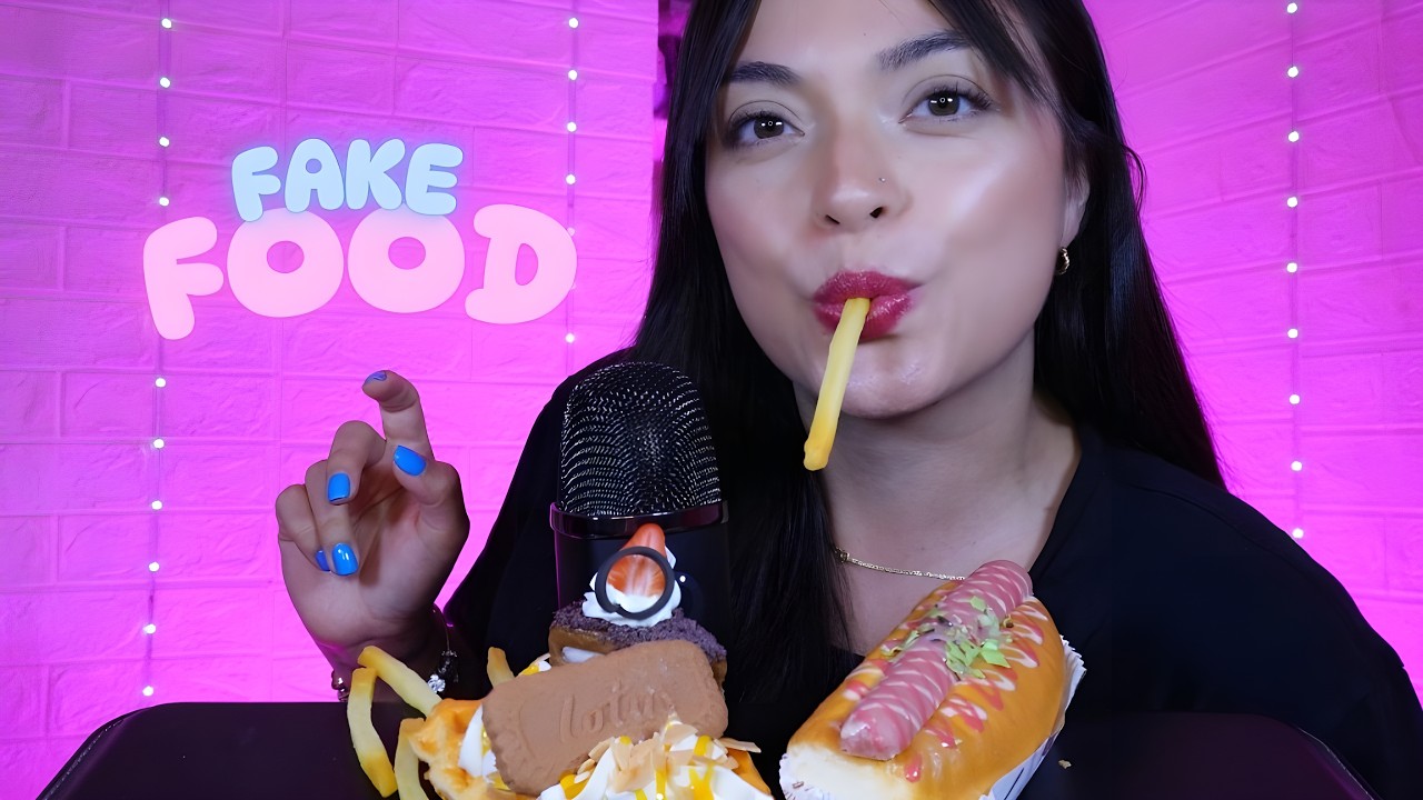 ASMR Realistic Fake Food Feast 🍰🌭🍟 | Tingly Mouth Sounds