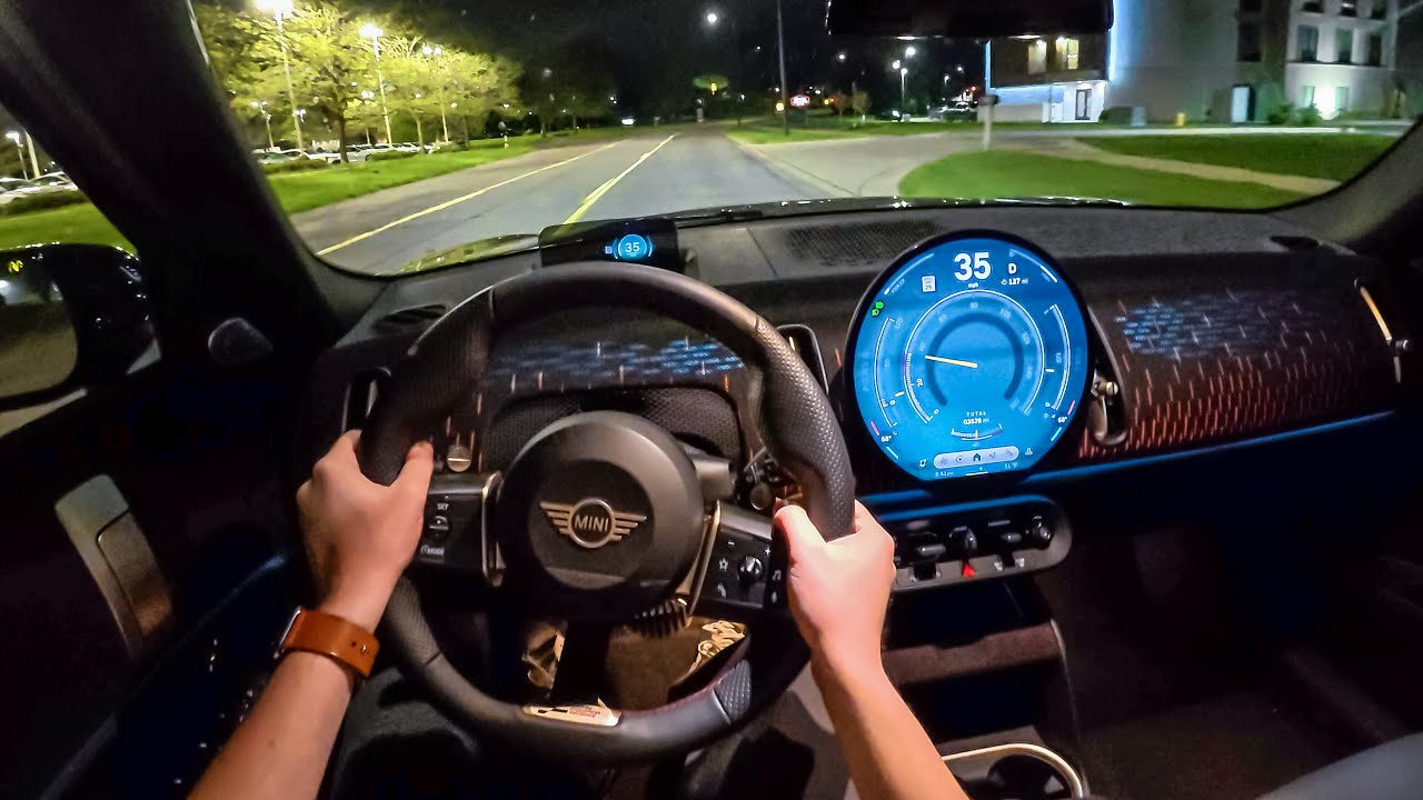2025 Mini JCW Countryman ALL4 - POV Night Drive (Binaural Audio)