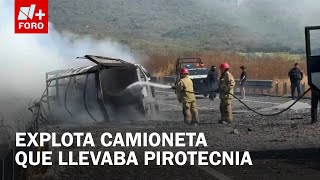 Camioneta Con Pirotecnia Estalla Y Se Calcina En La Autopista Siglo 21 - Las Noticias