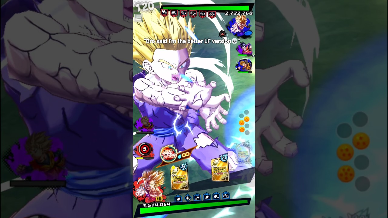 "LF SSJ2 Gohan One Shot LF Revival SSJ2 Gohan🤯🔥" (Dragon Ball Legends) 