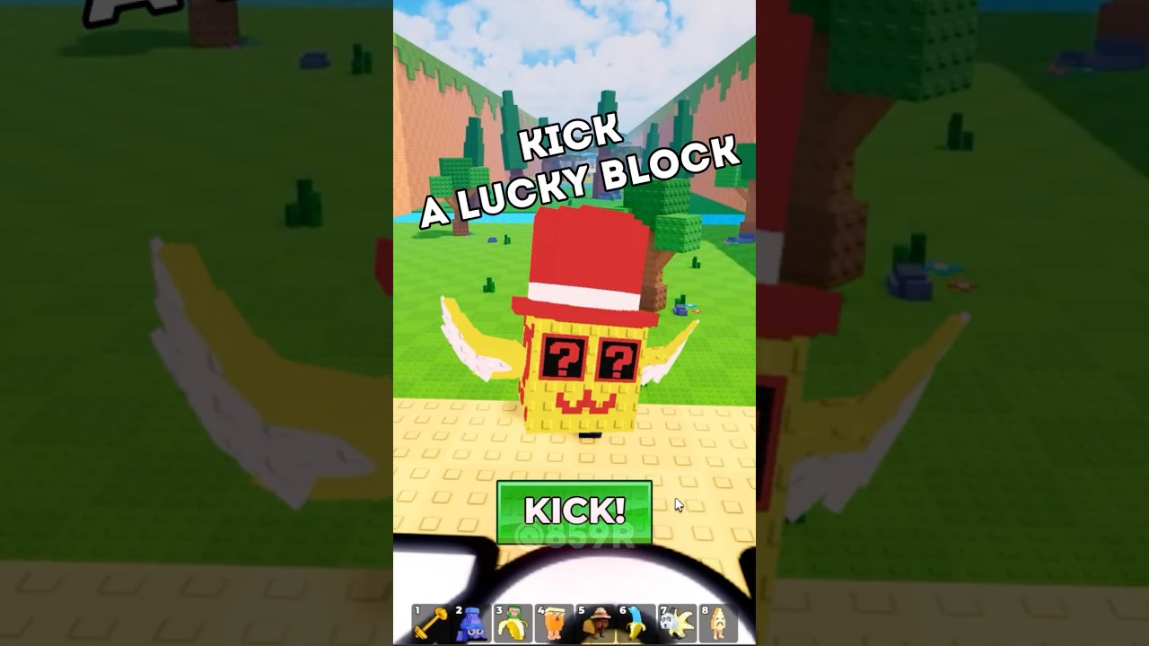Kick a lucky block wait till end… #roblox #shorts