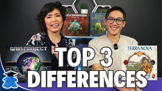 Top 3 Differences: Terra Mystica and Age of Innovation. Plus Terra Nova and Gaia Projects.