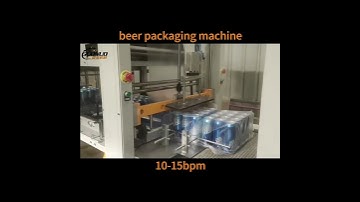 Heat shrink packaging machine, output 10-15 packs per minute #packingmachine #manufacturing #beer