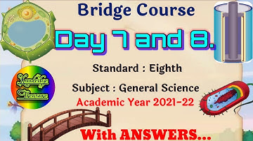 Bridge Course Class 8th Science Activity 7 and 8 Answers || Setu Abhyas