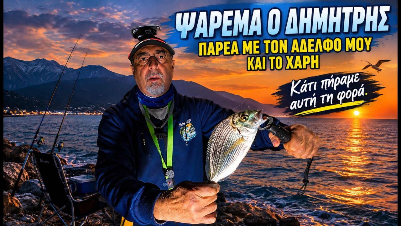 ψάρεμα ο δημήτρης ολυμπιακή ακτή παρέα με τον αδελφό μου και το χάρη κάτι πήραμε αυτή τη φορά