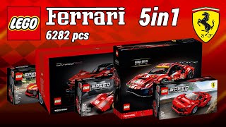 All LEGO Ferrari sets from 2020 to 2023 (5in1)[6282 pcs] Step-by-Step Building Instructions | TBB