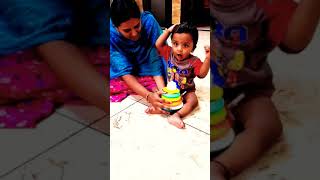 baby playing insanely 👼 with #Stacking ring toy | #hyperactive #baby #shorts #viral #forkids