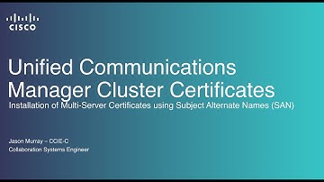 Unified Communications Manager Cluster Certificates