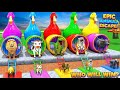Long Slide Game with Cow Elephant Gorilla Hippopotamus Tiger 🐄🐘🦍🦛🐯 | Funny 3D Animals