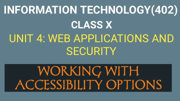 Working with Accessibility options |Web Applications and Security | Class 10 Information Technology