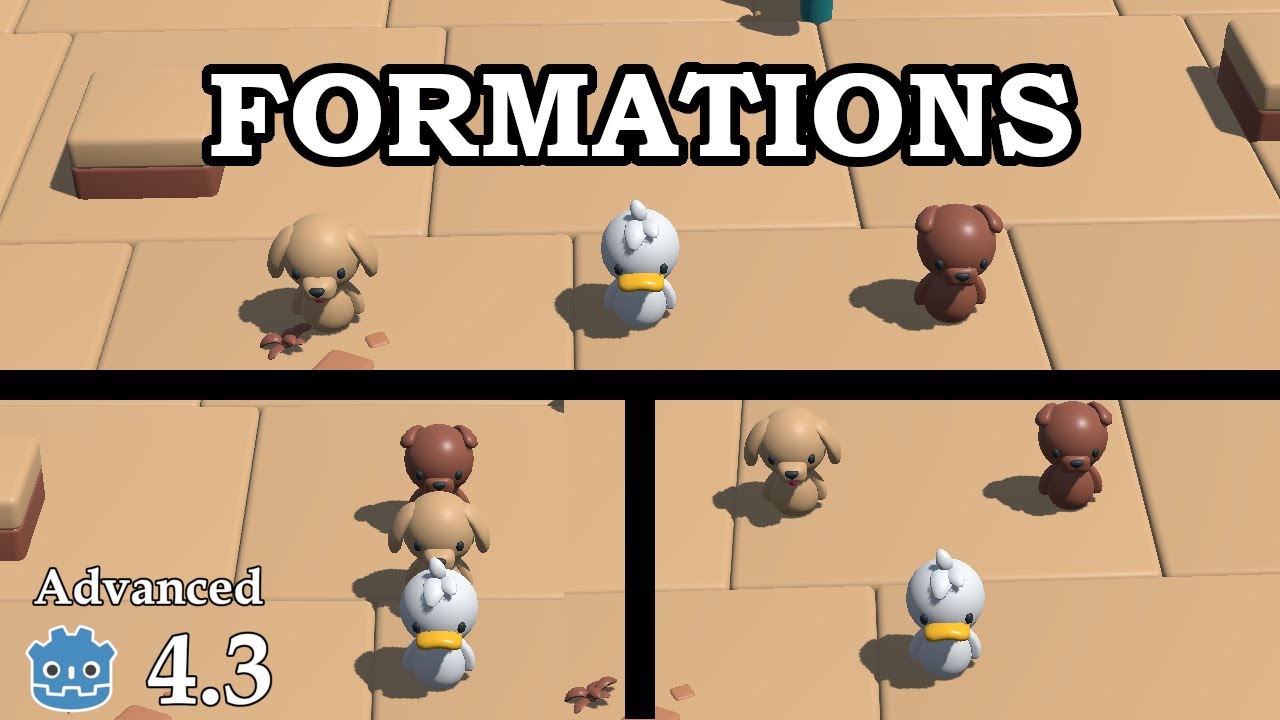 How create a group formation - Learn Godot 4 3D - no talking - YouTube