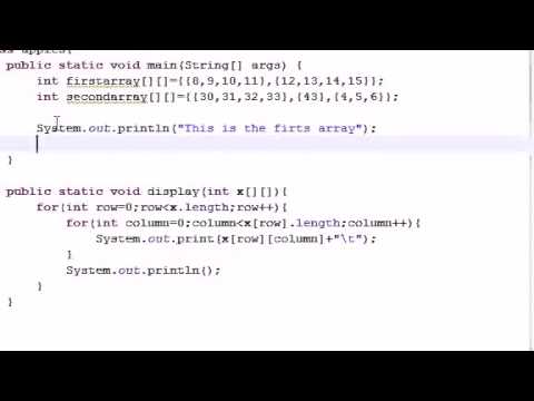 Java Programming Tutorial 34 Table for Multi Arrays