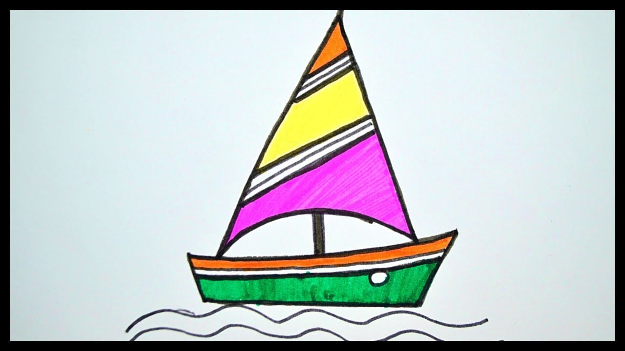 How To Draw Boat Drawing For Kids Coloring For Kids YouTube