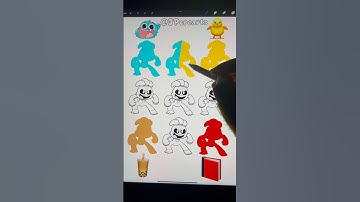 ⍰ 🐥🧋📕 Emoji Color Mixing Palette The Smiling Critters | Poppy PlayTime #satisfying #colors