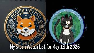 Pelish Crypto #stocks watchlist for May 18 2026 #bitcoinetf #daytrading