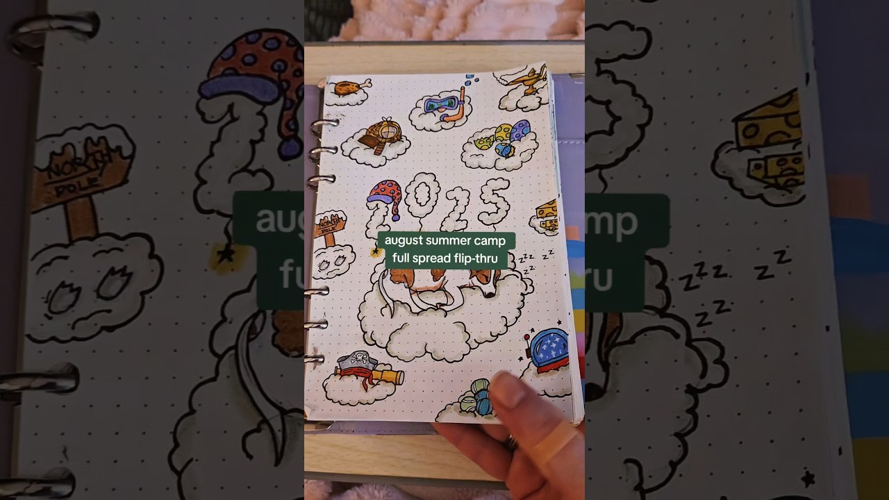 late look at my august bujo pages, summer camp theme. 