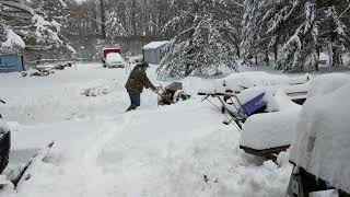 David Bradley plowing snow 1955