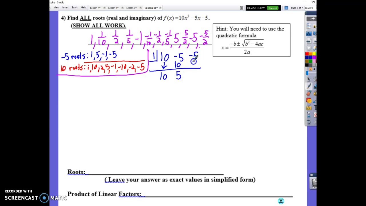 Polynomial Roots Practice Test 3 - YouTube