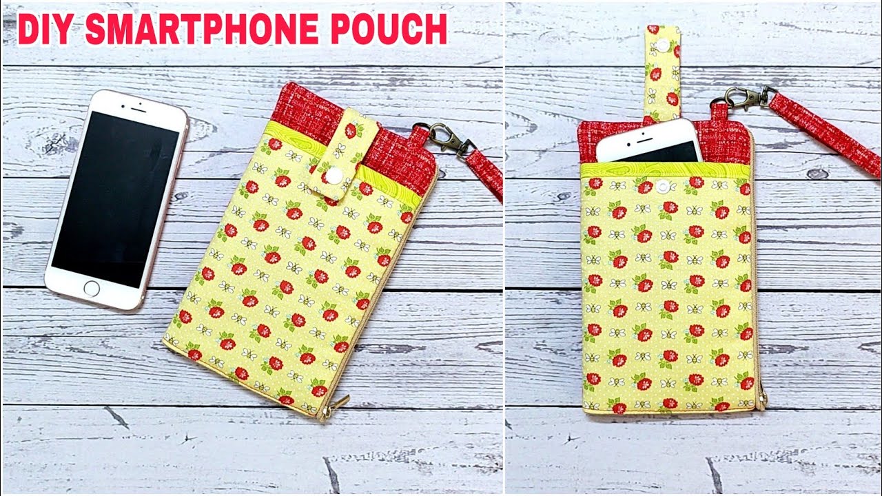 How to make pouch | DIY sewing smartphone pouch | Sewing tutorial ...