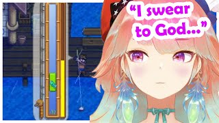 Kiara Tries Fishing in Stardew Valley