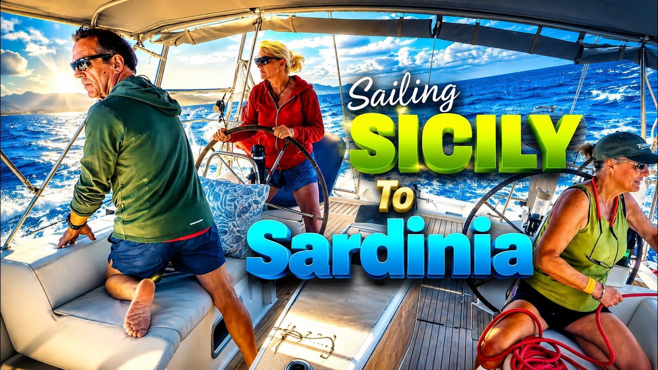 ⁣Are we getting any closer to the Caribbean now? Sicily to Sardinia Sailing Ula S11E04