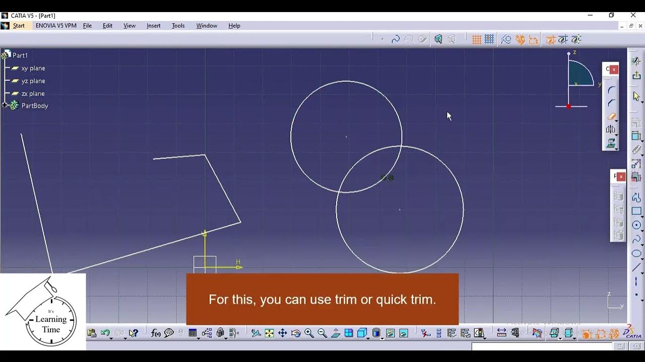 CATIA V5 SKETCH BASICS (Trim) YouTube