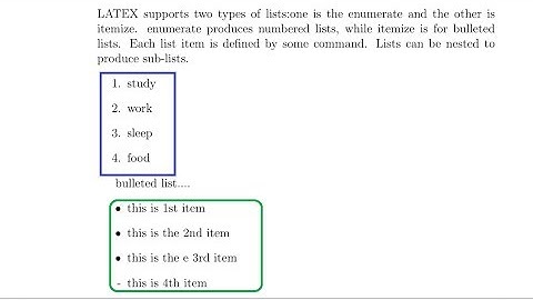 How TO  Add Bullets, Enumeration and Symbols in Latex #latex