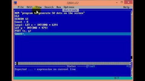 How To Set 50 Pixels On The QBASIC Screen By Hamad Baig