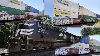 Norfolk Southern Train, SD70ACC, AC44C6M, Intermodal load