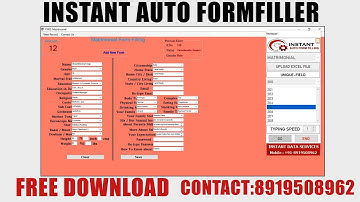 INSTANT FORM FILLING AUTOTYPER/ FORM FILLING SOFTWARE/ FORM FILLER/ MATRIMONIAL FORM FILLING