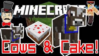 Minecraft 1.8 HUGE COWS & Pigs with Cake! Feed Cake to Grow ! screenshot 4