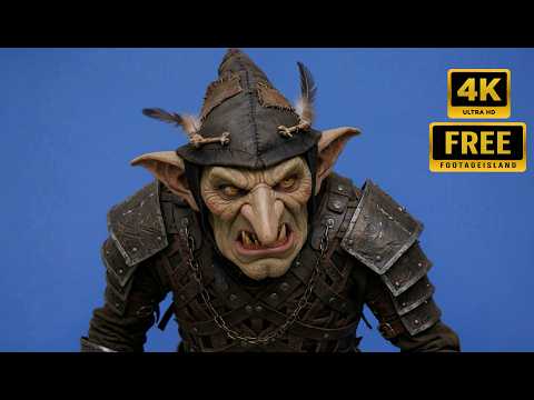 Lord of the Rings Goblin ob a Blue Screen Background - Free Footage Part 02