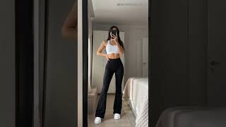legging flare feminina calça bailarina cintura alta calça modeladora acadêmia #publi #leggingflare